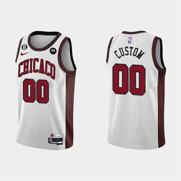 Men%27s Chicago Bulls Active Player Custom 2022-23 White City Edition Stitched Basketball Jersey->customized mlb jersey->Custom Jersey